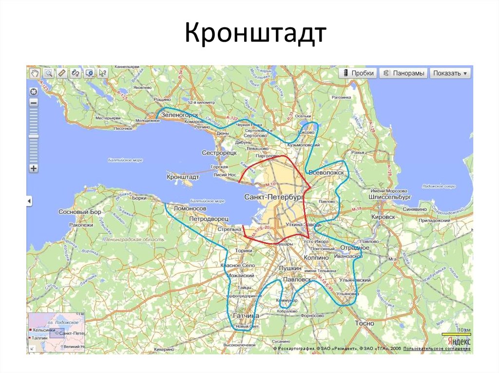 Карта пригородов спб