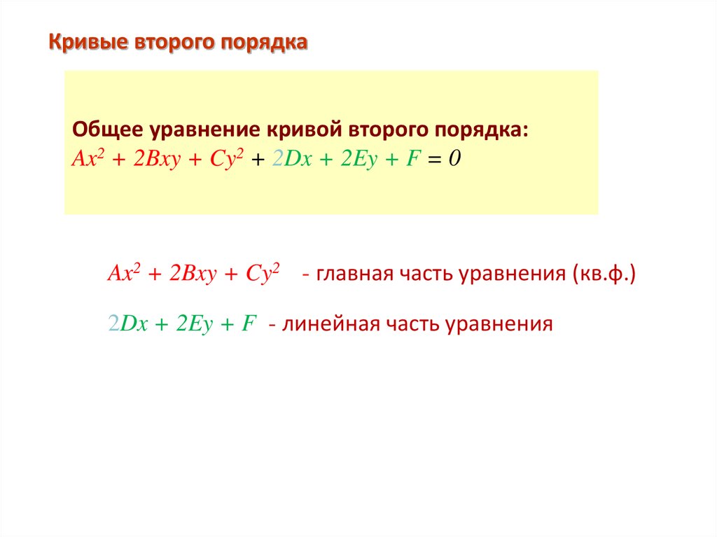 Калькулятор кривых второго порядка