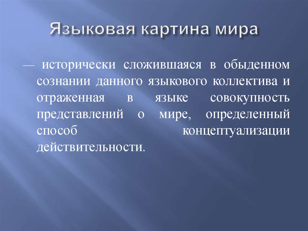 Языковая картина мира школьника