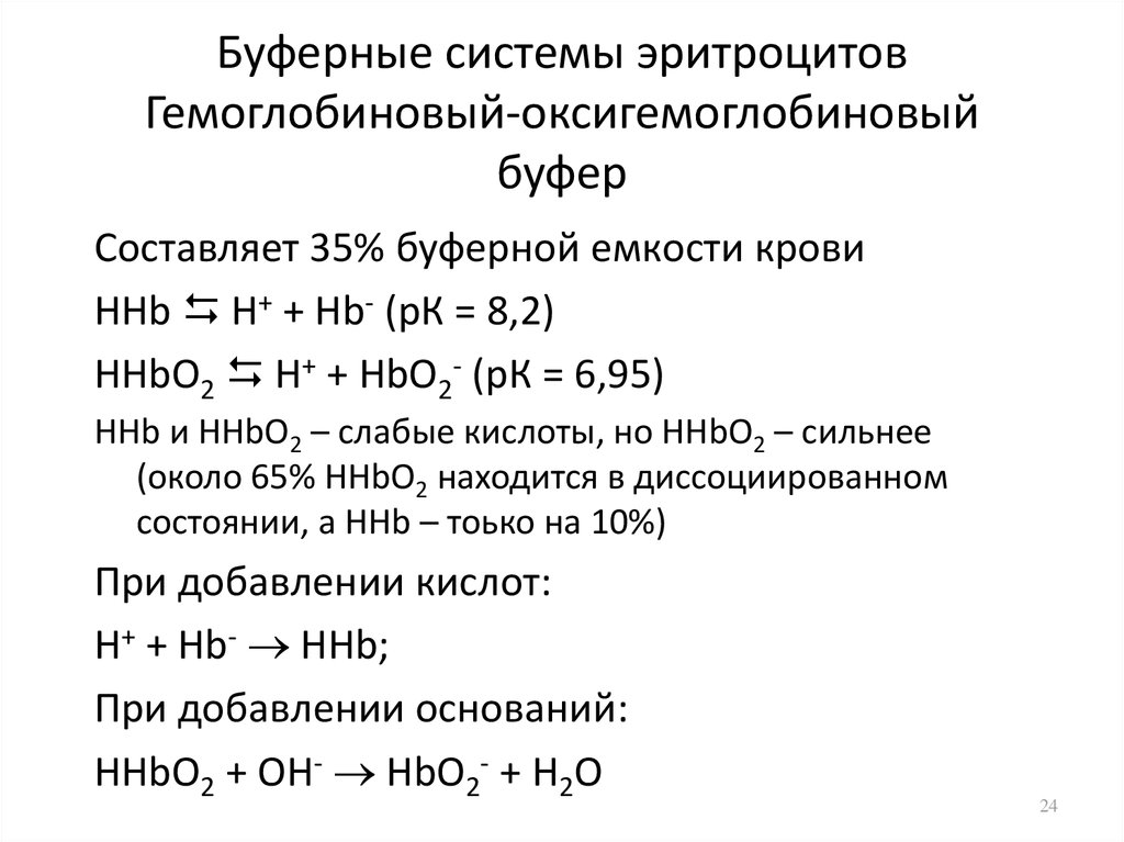 - буферные системы крови - Биохимия