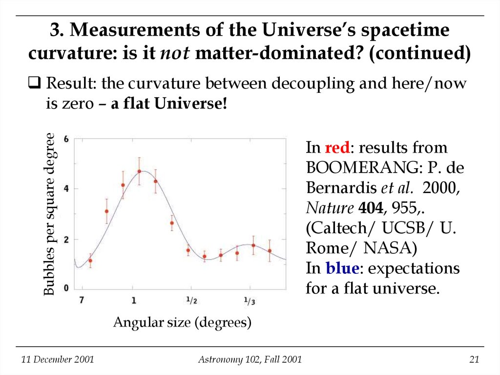 3. Measurements of the Universe’s spacetime curvature: is it not matter-dominated? (continued)