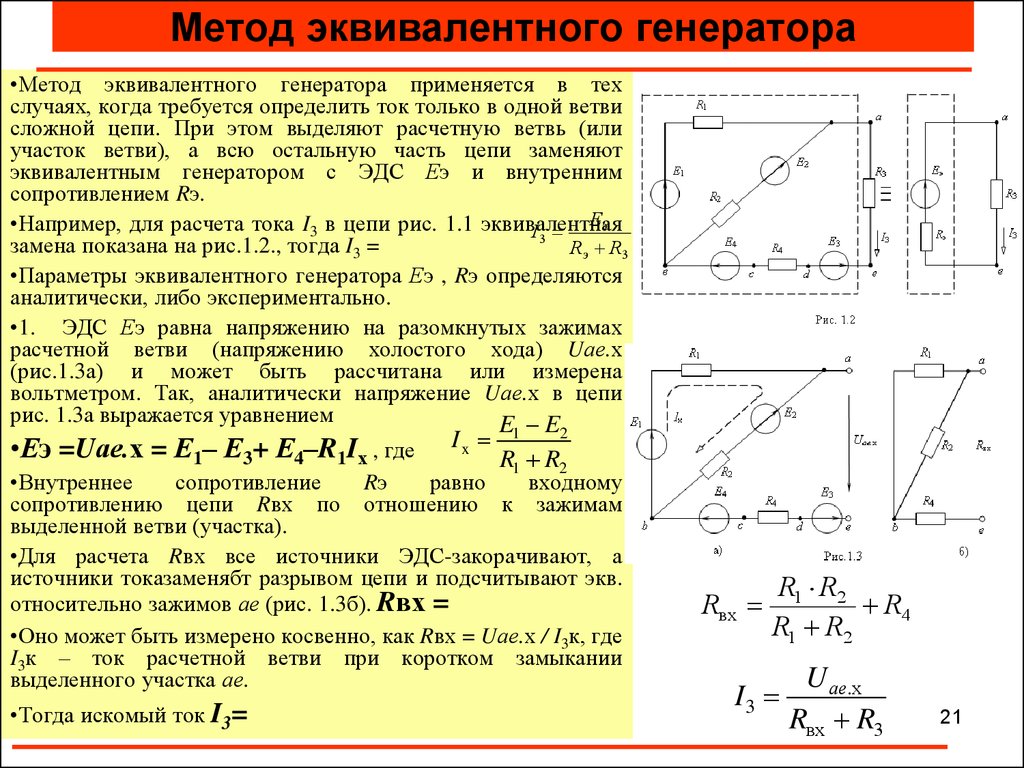 Метод эквивалентного генератора это