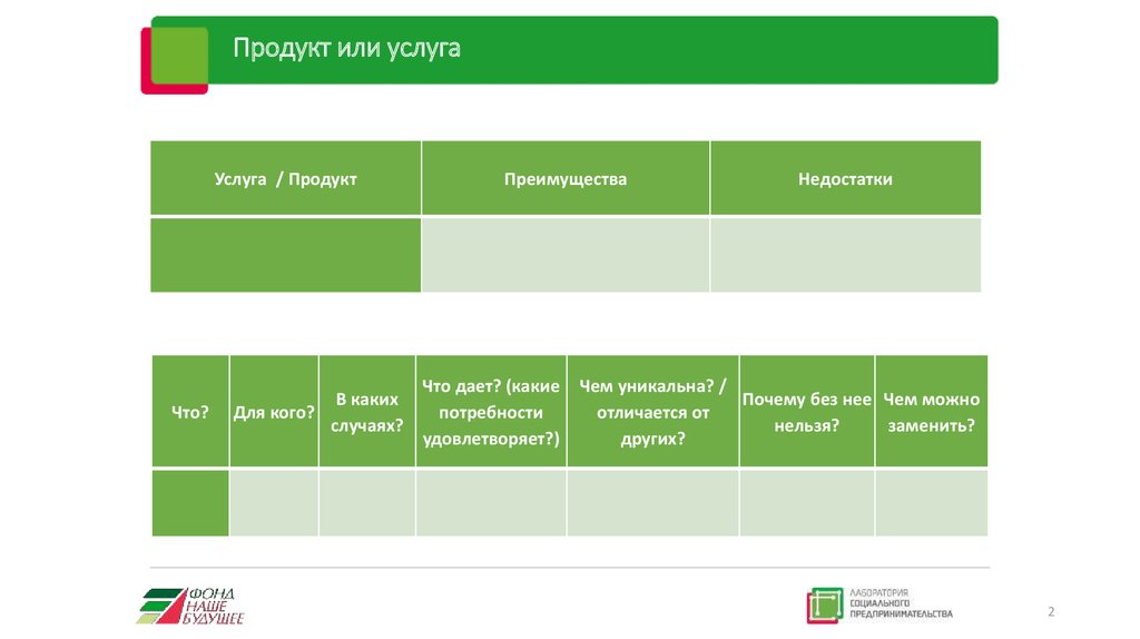 Продукт или услуга