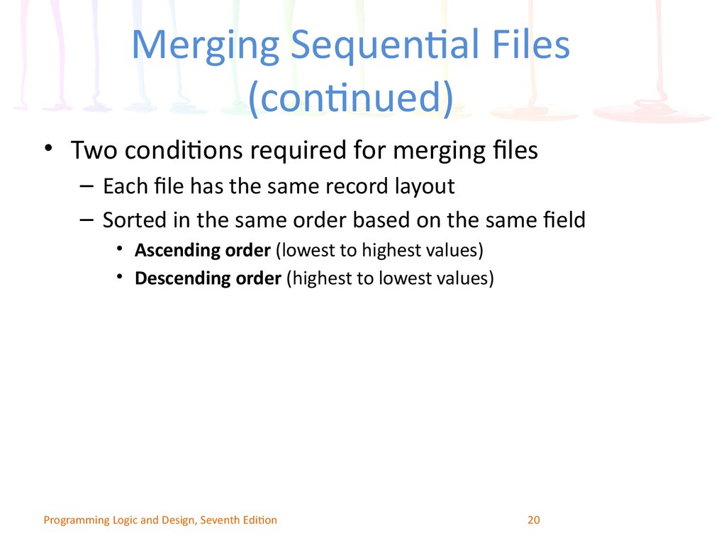 Merging Sequential Files (continued)