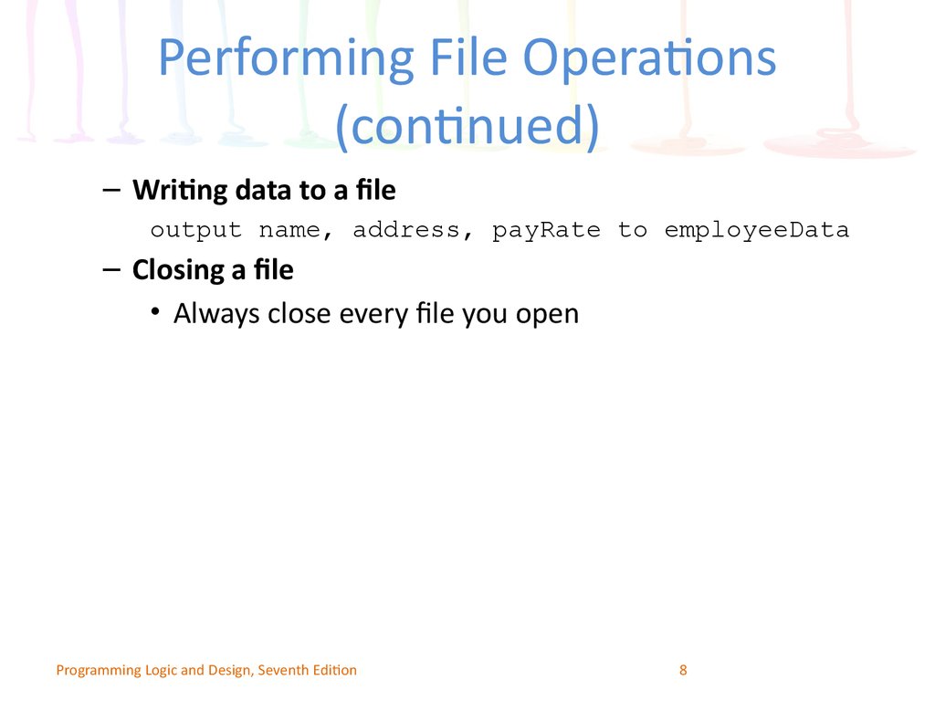 Performing File Operations (continued)