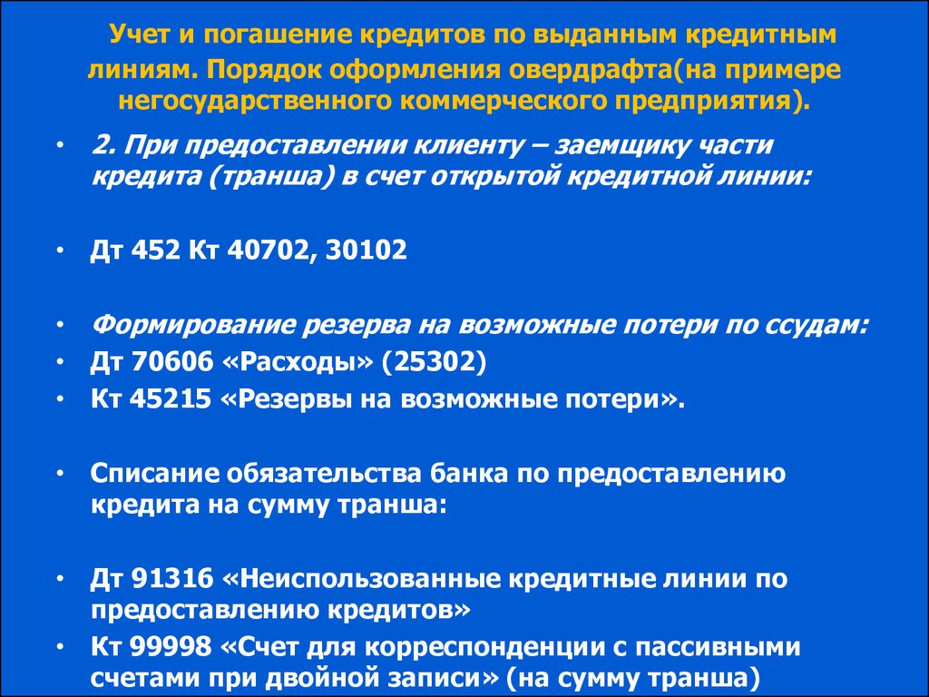 Резервы по ссудам кредитных организаций