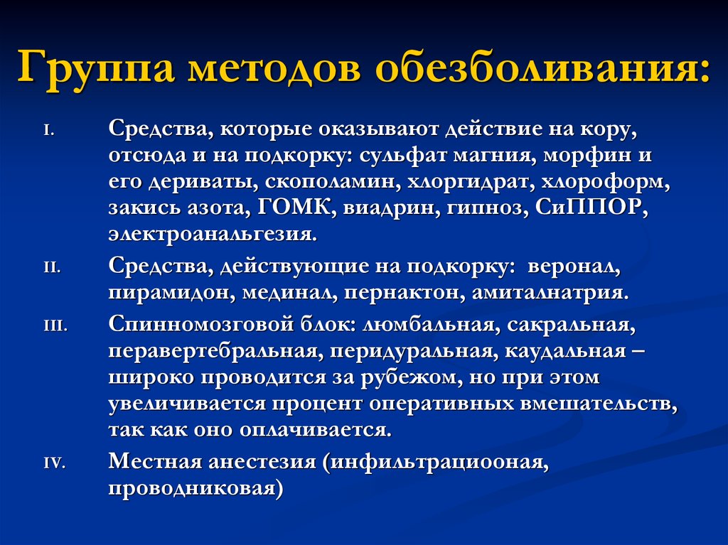 Методы обезболивания родов презентация