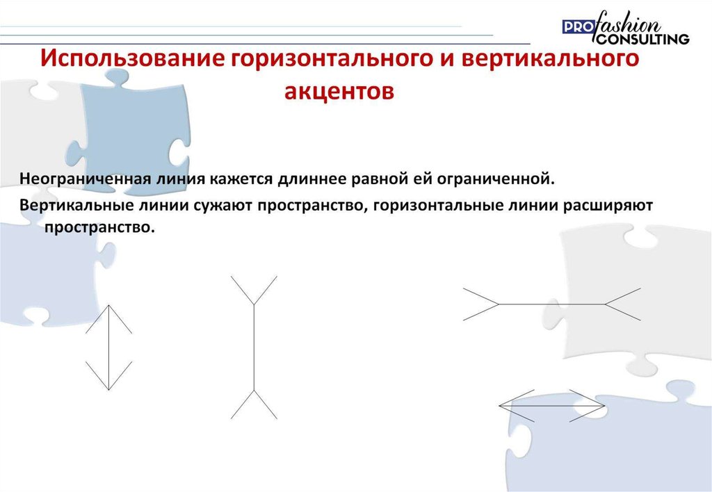 Использование горизонтального и вертикального акцентов