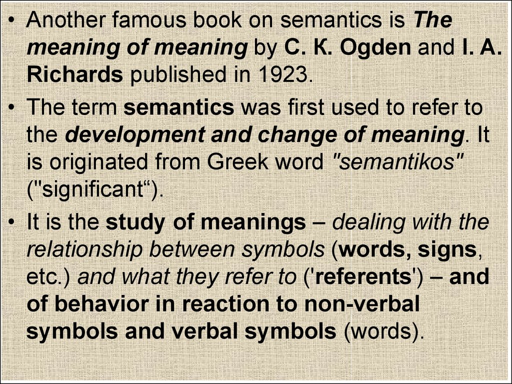 Word meaning problem