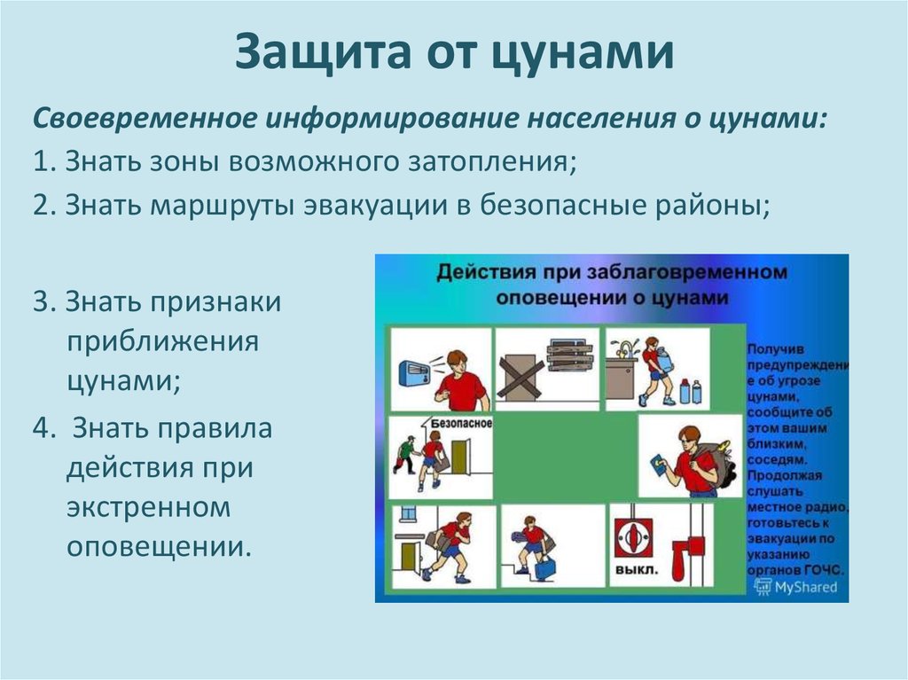 План личной безопасности при цунами