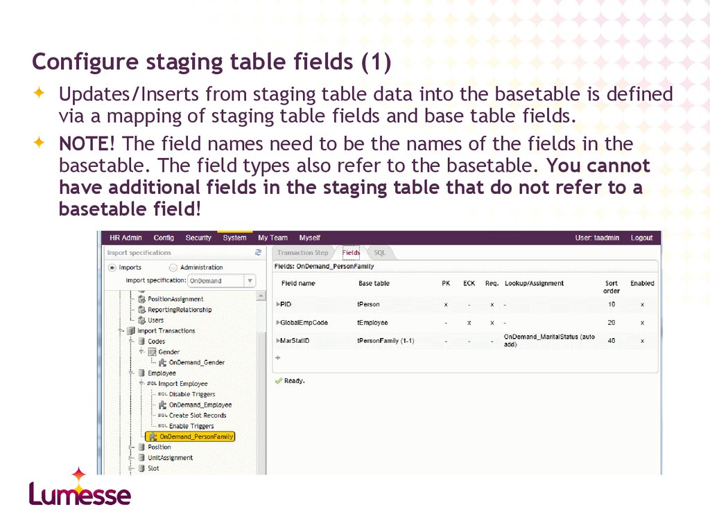 Configure staging table fields (1)