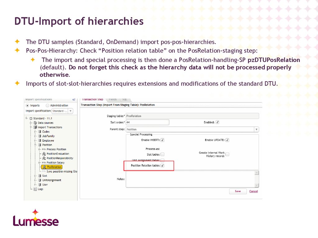 DTU-Import of hierarchies