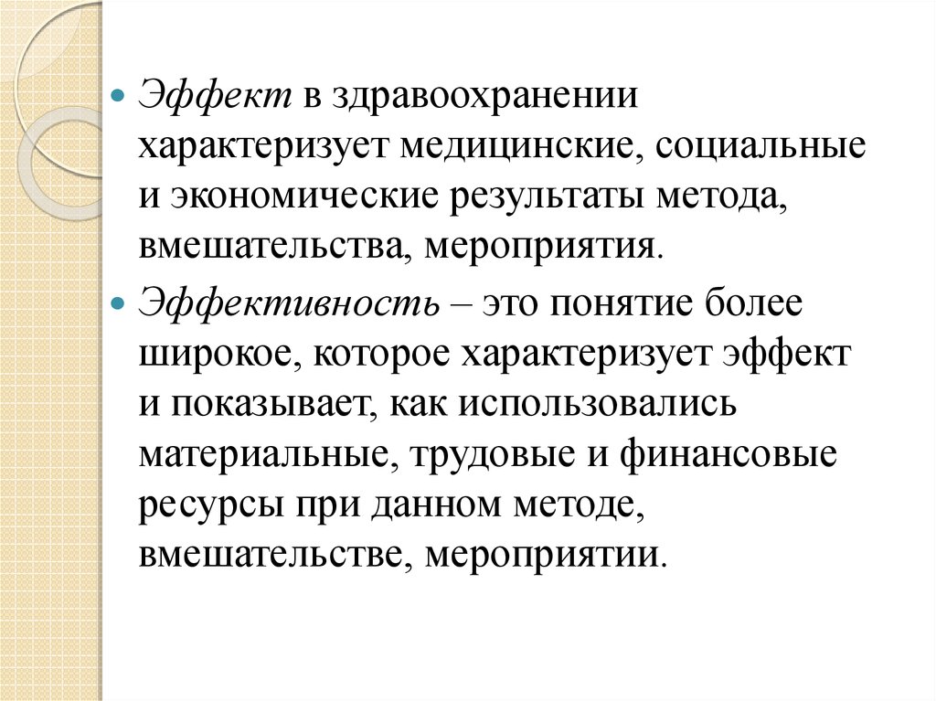 Эффективность в здравоохранении презентация