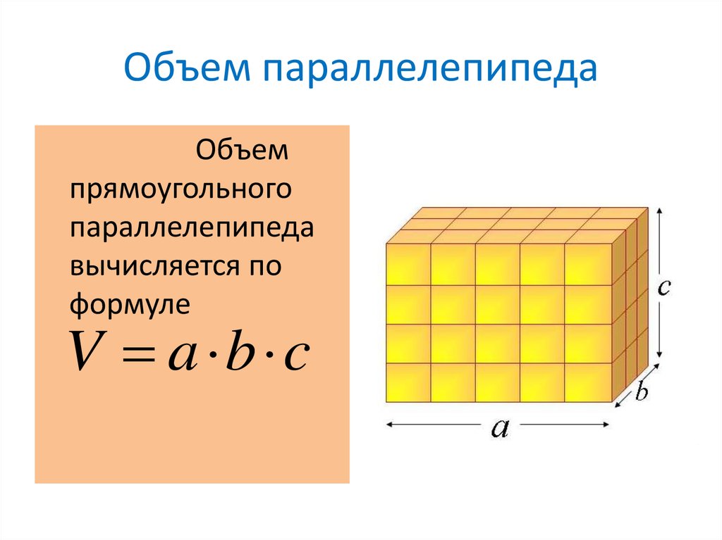 Сколько кубов в параллелепипеде