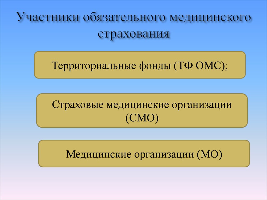 Права и обязанности субъектов и участников медицинского страхования в системе омс презентация