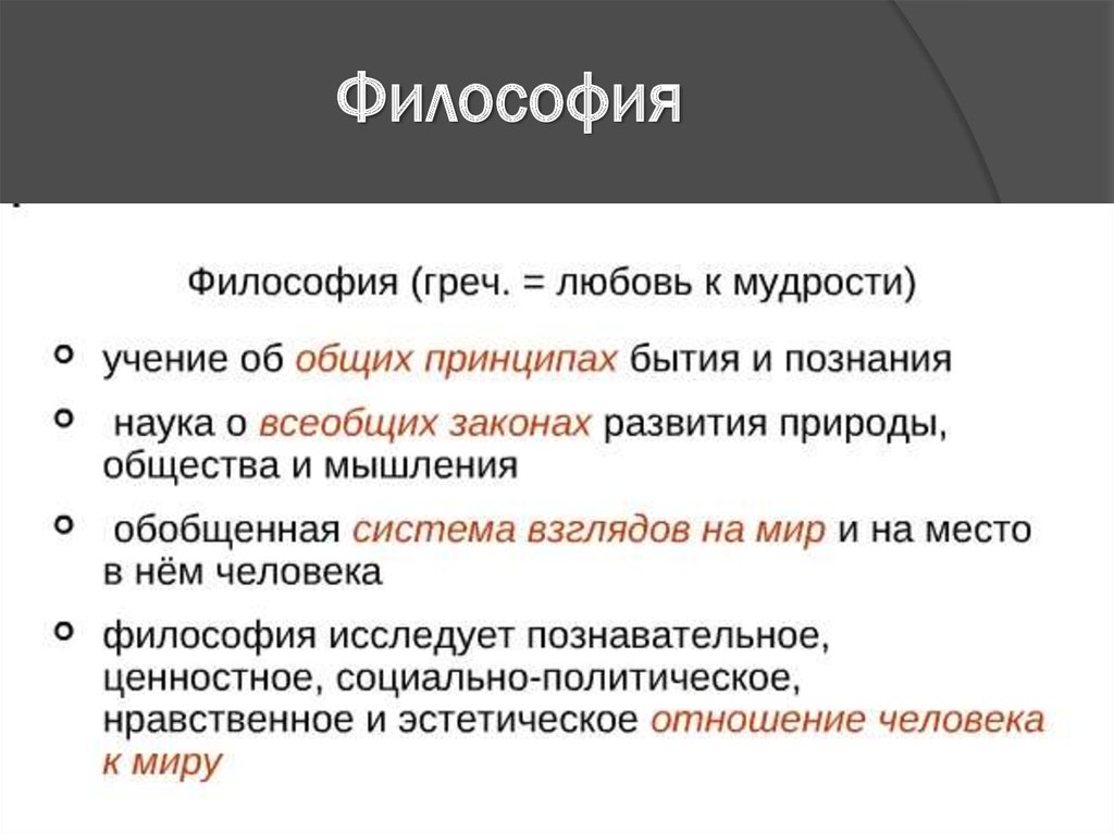 Презентация основы философии