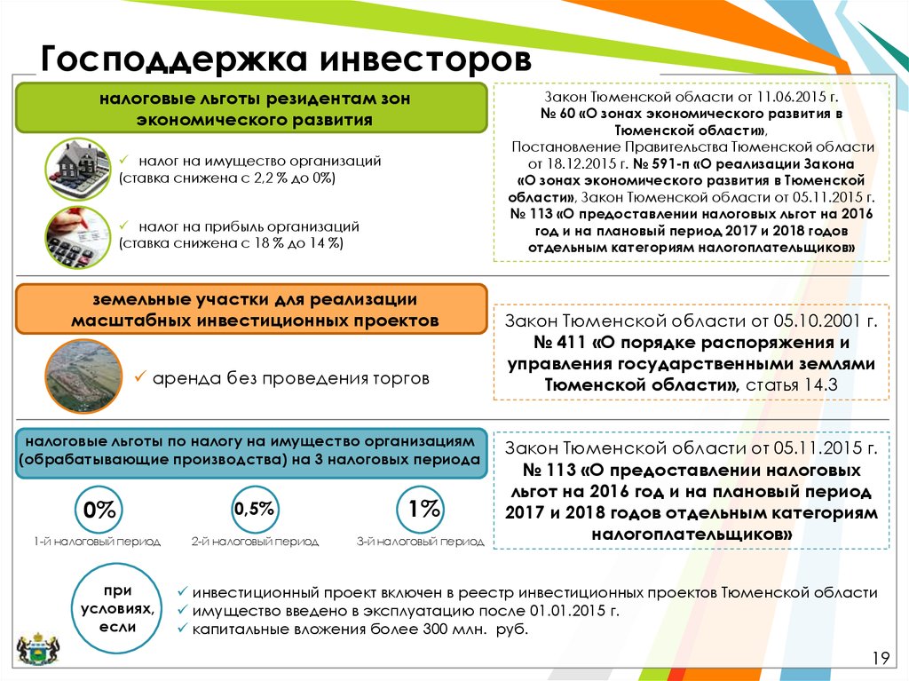 Налоговые льготы для участников региональных инвестиционных проектов