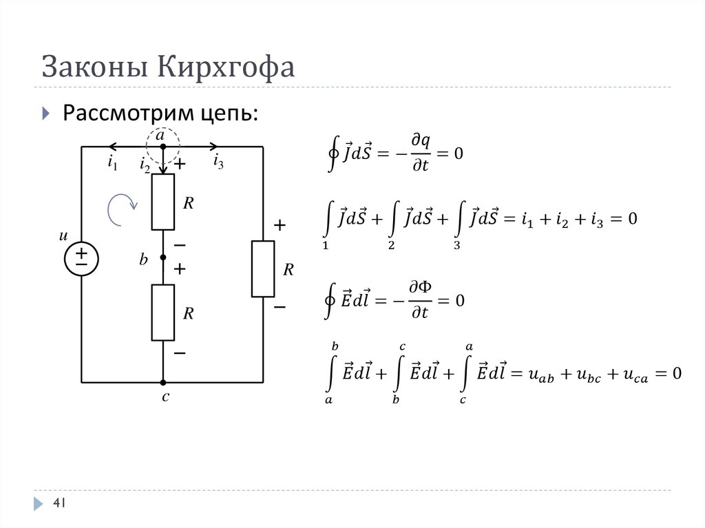 Второй закон кирхгофа схема