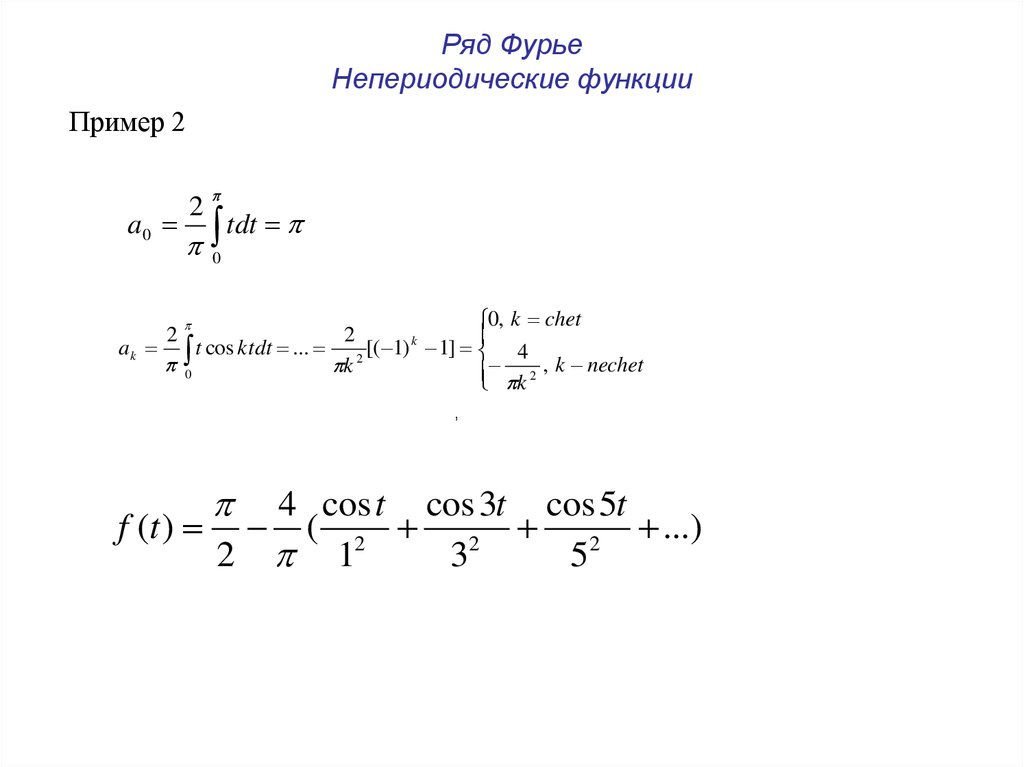 Решение задач фурье. Ряд Фурье. Разложение в ряд Фурье непериодической функции. Ряд Фурье для не переодичской функции.