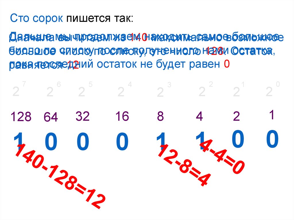 Кодирование числовой информации 8 класс