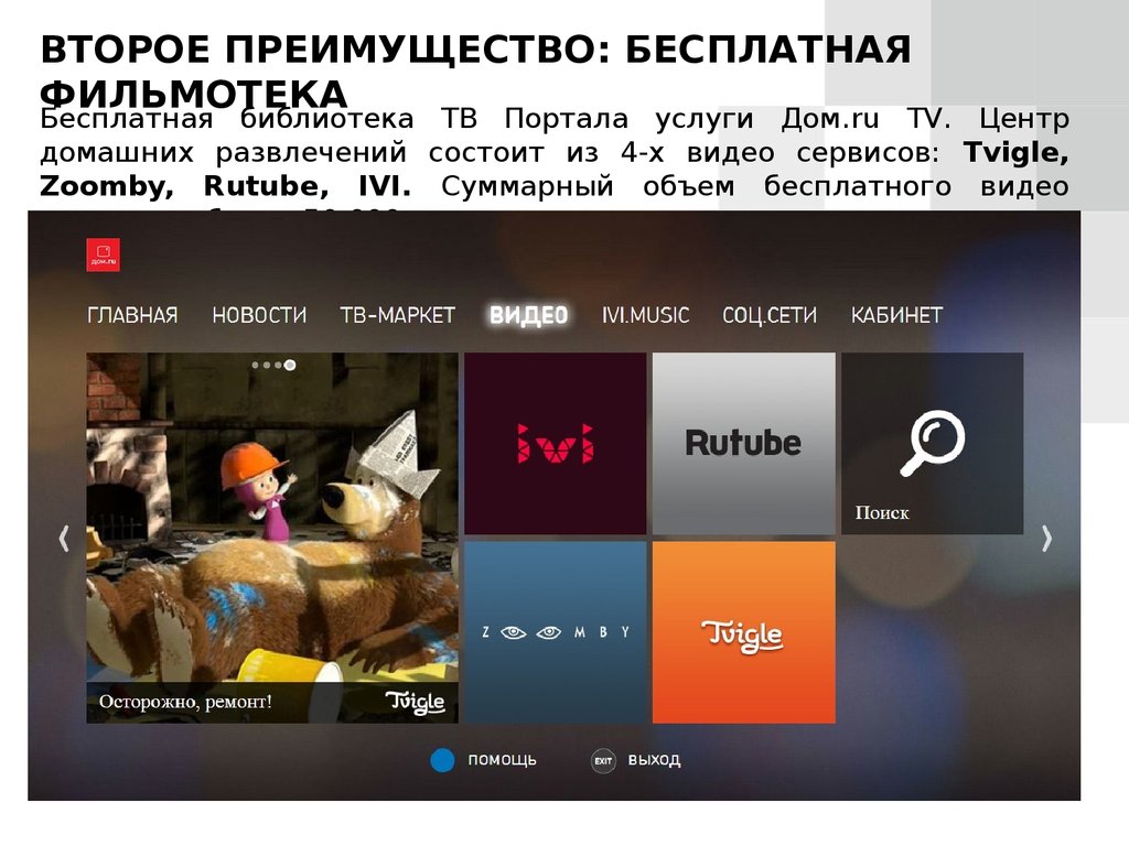 ДОМ.RU TV. Центр домашних развлечений - презентация онлайн