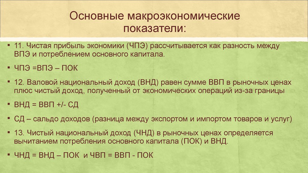 Макроэкономические показатели презентация