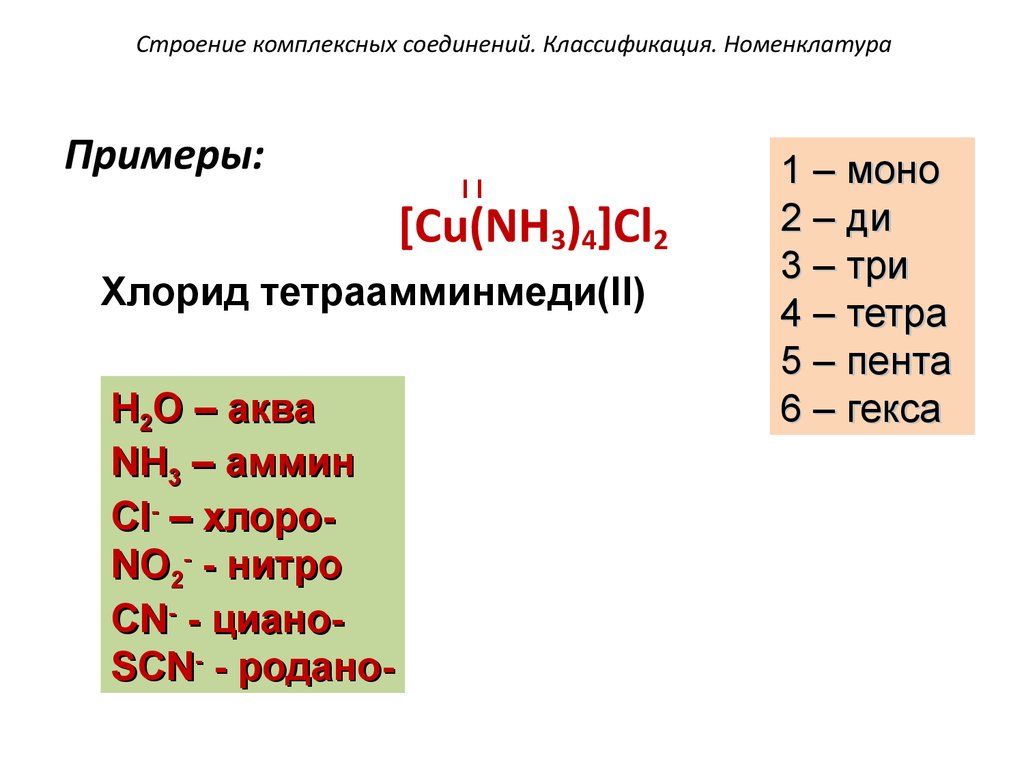 Строение номенклатура