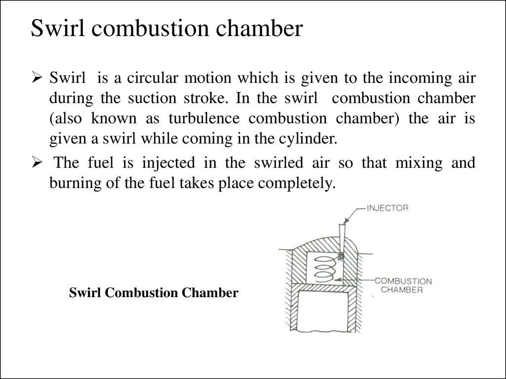 Swirl combustion chamber