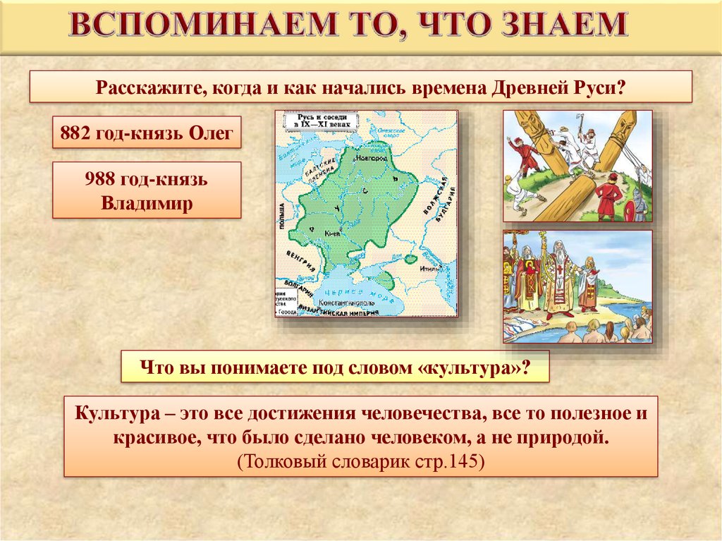 Какие возникли новые. Что вы понимаете под словом культура. 882 Год век. Почему древнюю Русь называли страной городов. Площадь территория 882 год.