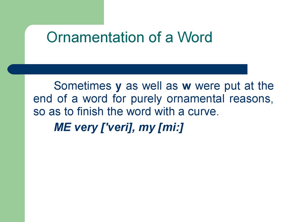 Ornamentation of a Word