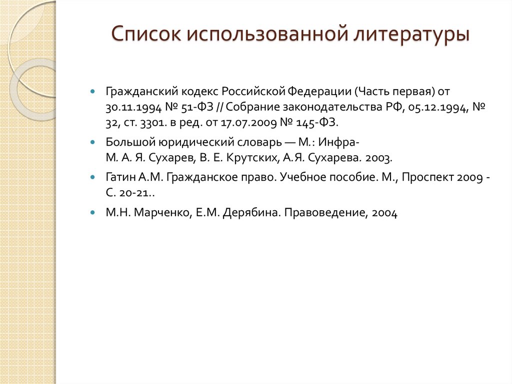 Список использованной литературы