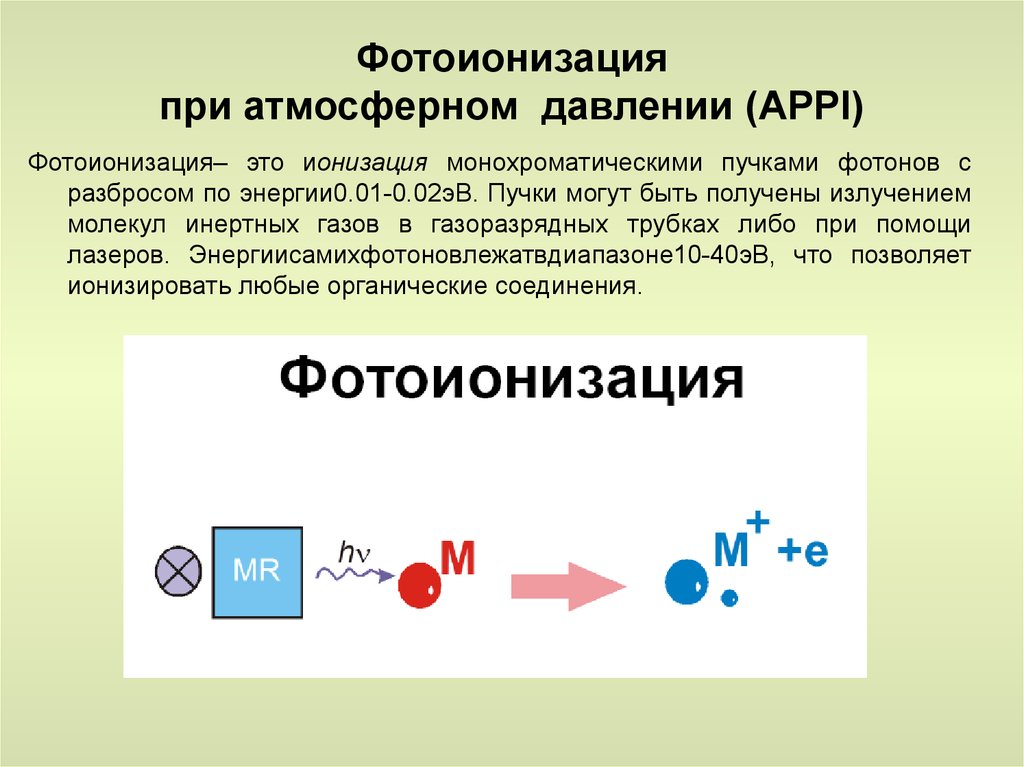 Ионизация это. Фотоионизация при атмосферном давлении (Appi). Фотоионизация. Фотоионизация ионизация. Ионизация при атмосферном давлении.