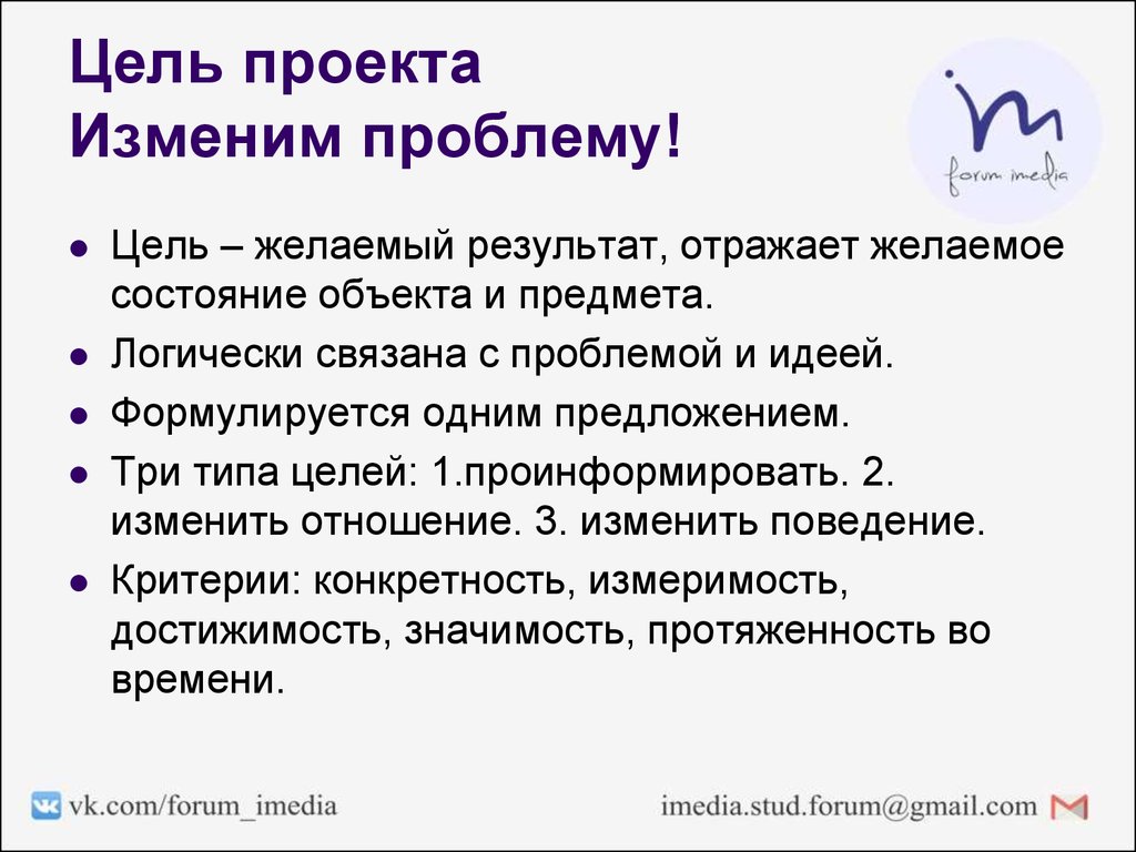 Измеримость цели проекта