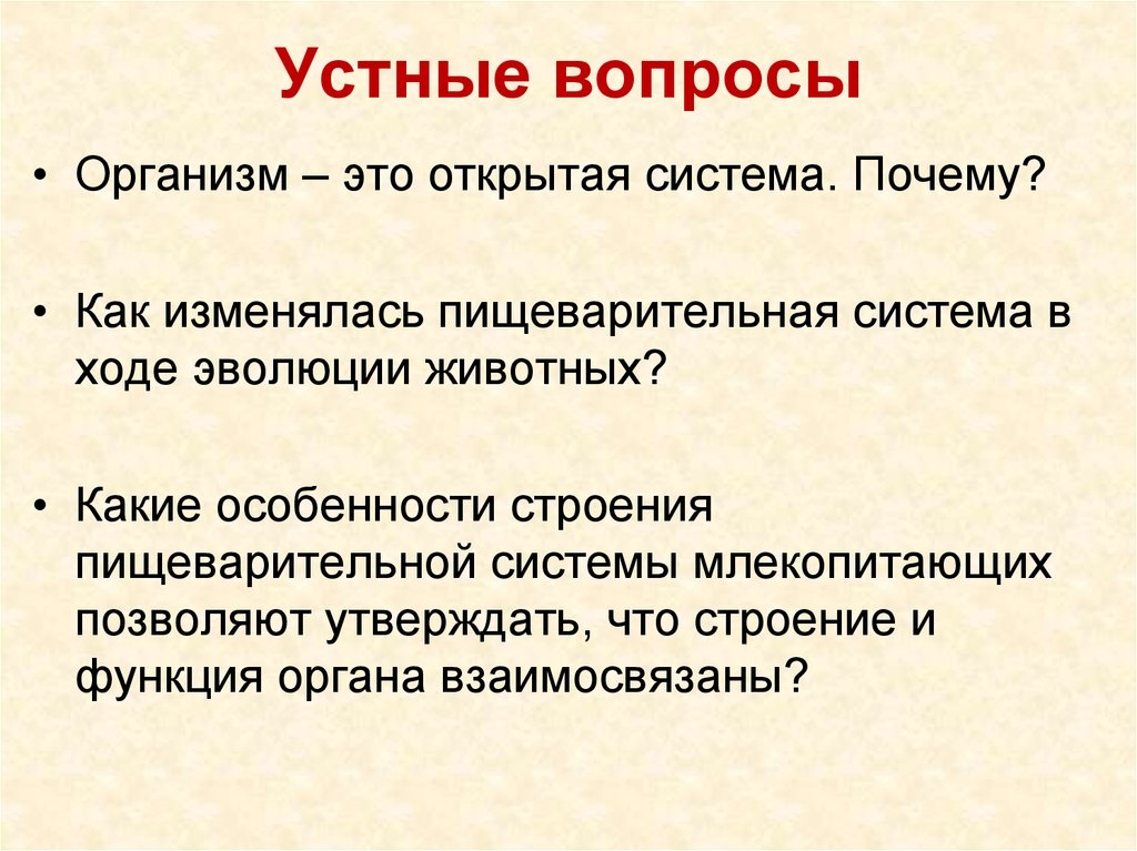 Вопросы устно