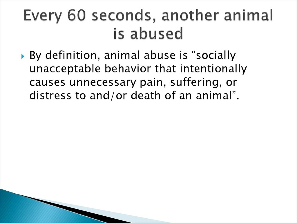 Cruelty to animals - презентация онлайн