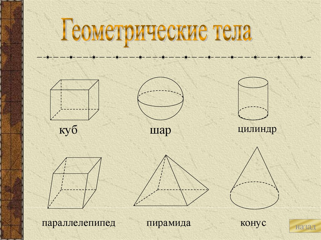 Куб пирамида шар параллелепипед