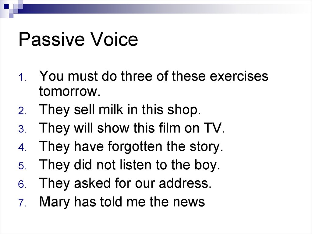 Passive voice grammar exercises