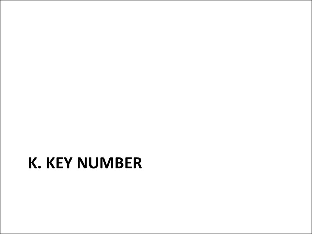 K. Key number