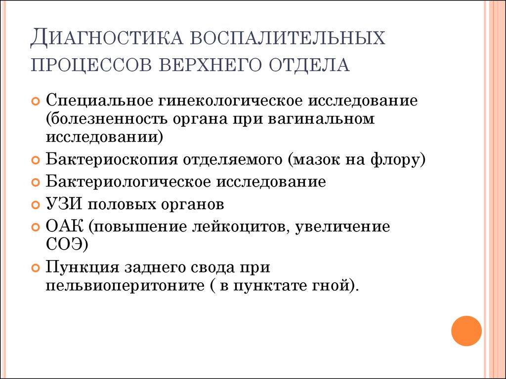 Воспалительные заболевания половых органов