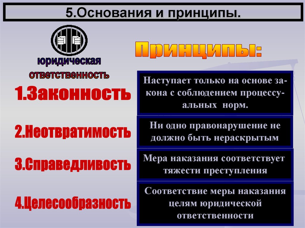 Принципы наказания. Принципы правонарушения. Принципы юрид ответственности преступление. Принципы ответственности правонарушении. Принцип юридической ответственности за одно правонарушение.