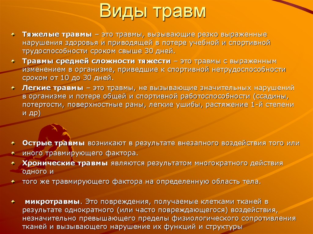 Схема виды травм