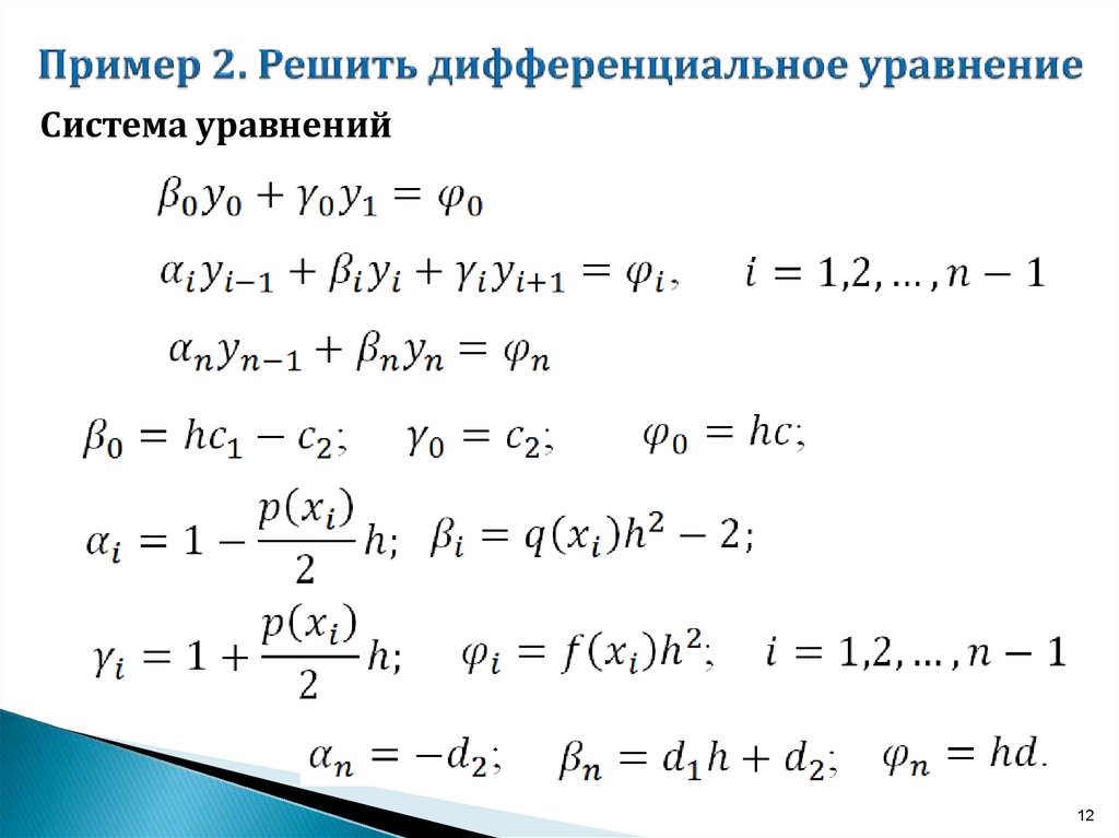 Пример 2. Решить дифференциальное уравнение