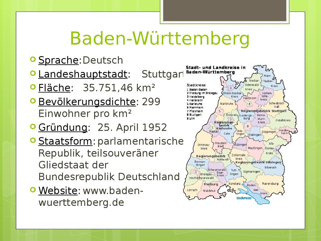 Deutschland. Baden-Wrttemberg - презентация онлайн
