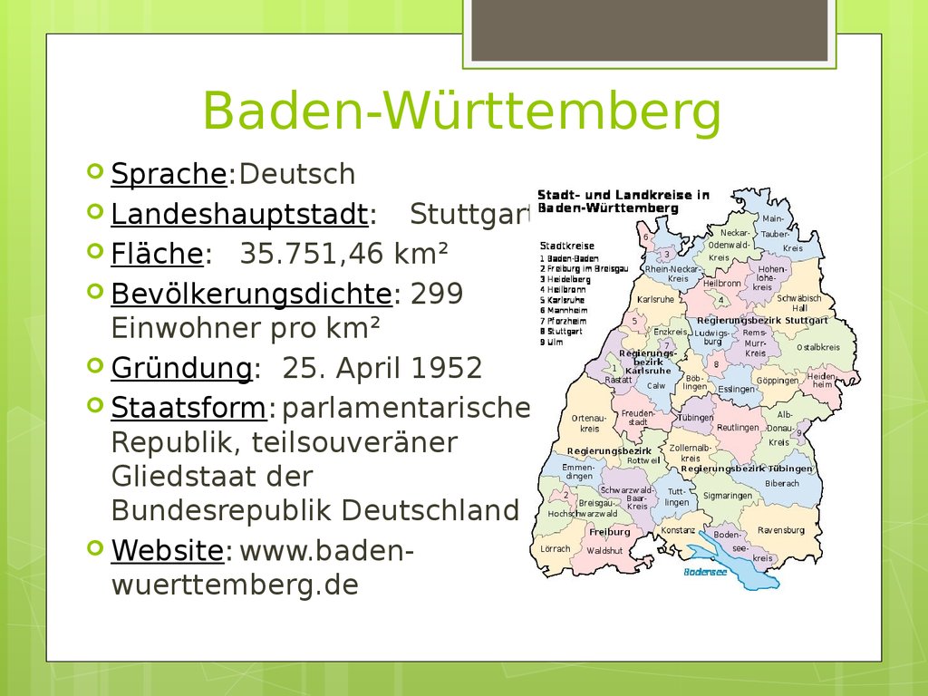 Баден вюртемберг презентация на немецком