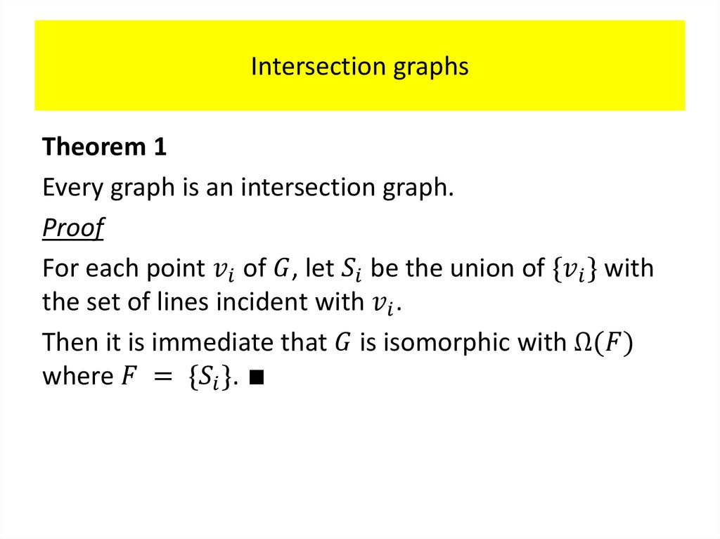 Intersection graphs