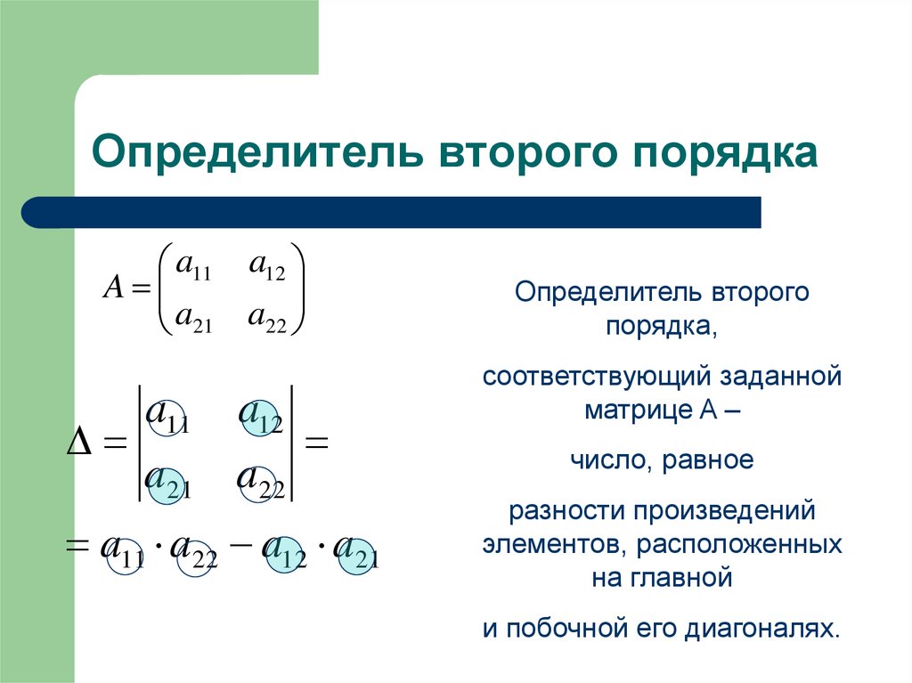 Определить второй. Вычисление определителя 2 порядка. Определитель матрицы второго порядка. Определить второго порядка матрицы. Как найти определить 2 порядка.