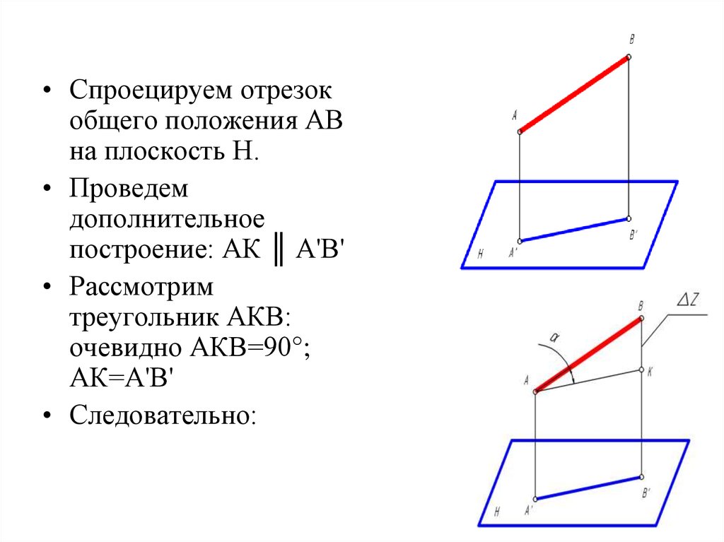 Прямые, параллельные плоскости проекции – линии уровня