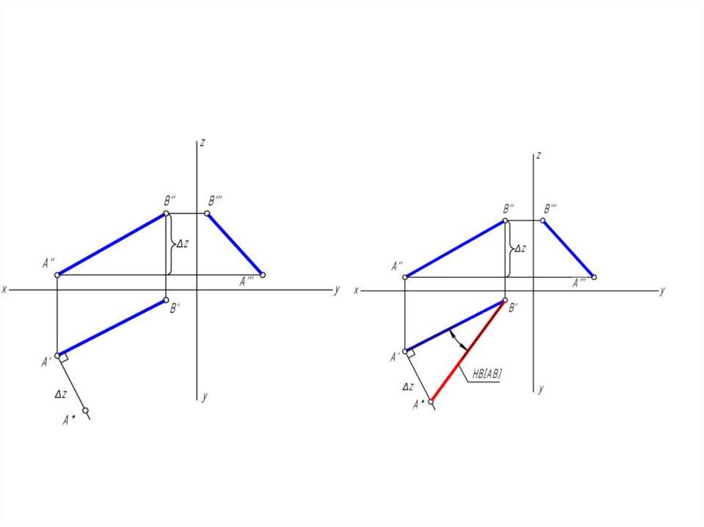Прямые, перпендикулярные плоскости проекции – проецирующие прямые