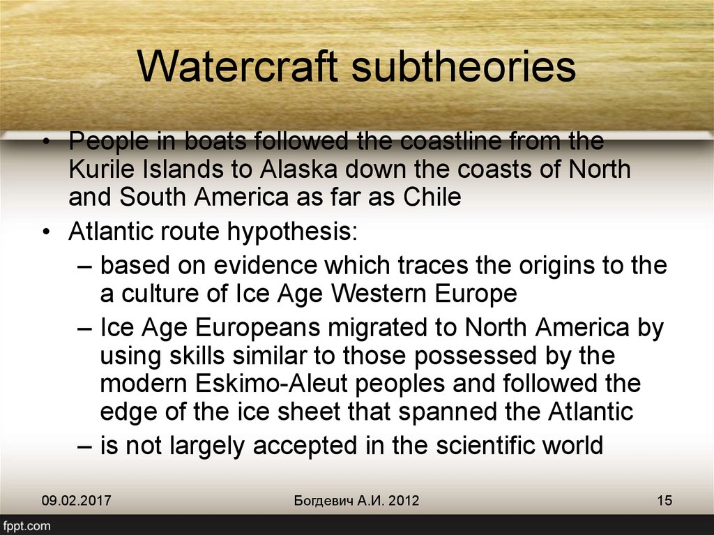 Watercraft subtheories