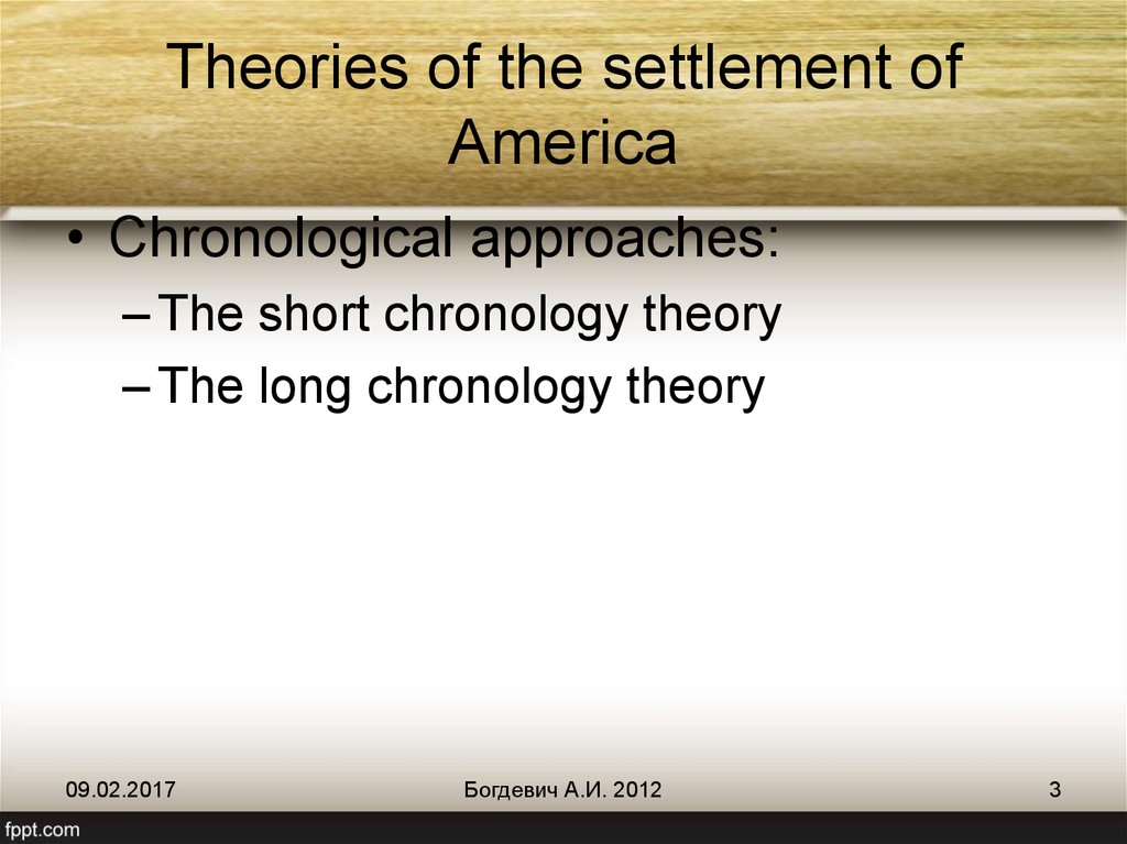 Theories of the settlement of America